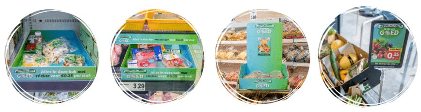 Lidl: super goedkoop boodschappen doen door voedsel verspilling tegen te gaan bij de Lidl met 'Verspil Mij Niet!' stickers op producten.