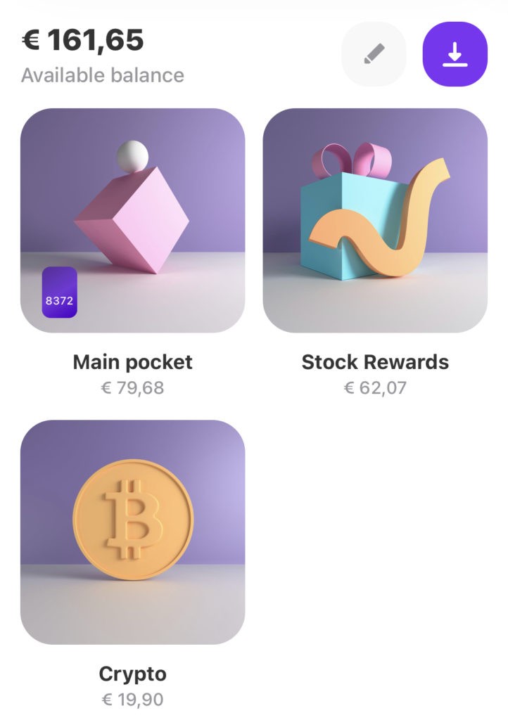 De crypto pocket is succesvol aangemaakt in de Vivid Money app!